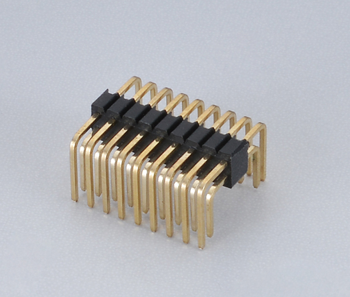 1.27mm Pitch Pin Header - Double Row，Bends on both sides 